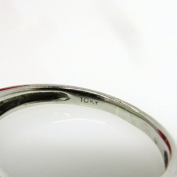 Natural Diamond Anniversary Band Twist Ring 10k White Gold Sz 7 Genuine Real - Picture 9 of 9
